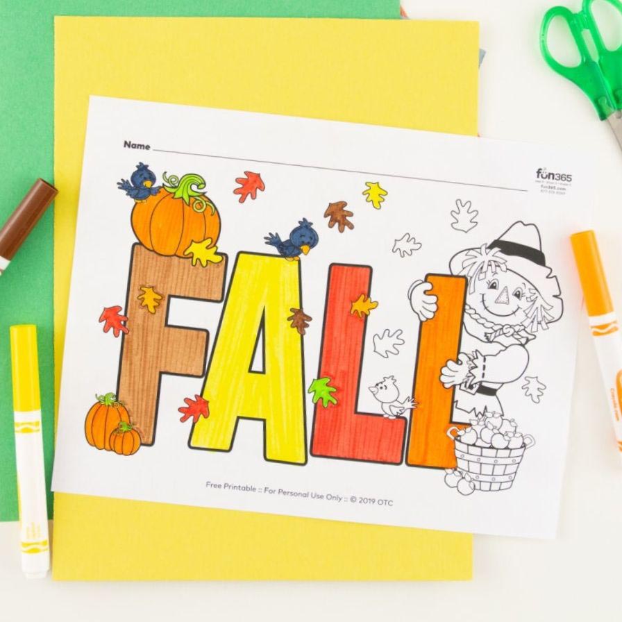 Fall Coloring Page Free Printable | Fun365